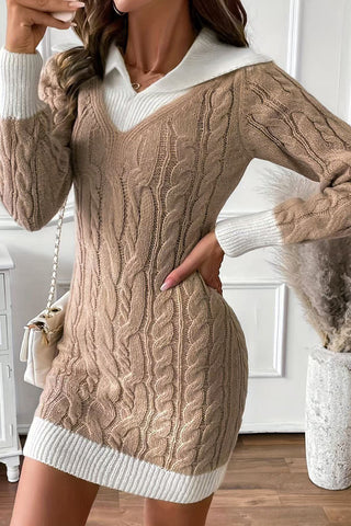 Cozy Cable Knit Casual Dress