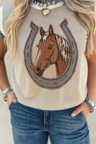 Horse Motif Tank Top