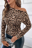 Off-Shoulder Leopard Print Tank Top