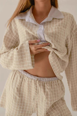Stylish Checkered Short Set