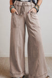Wide-Leg Casual Pants with Drawstring
