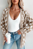 Checkerboard Knit Cardigan