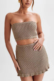 Strapless Knit Skirt Set