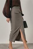 Belted High-Waist Skirt