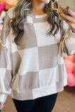 Oversized Checkered Sweater
