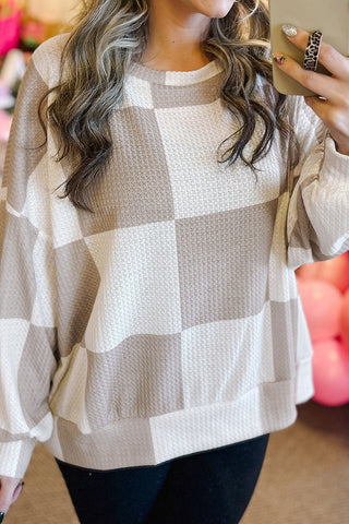 Oversized Checkered Sweater