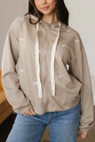 Bow Print Zip Up Hoodie