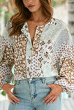 Floral Patchwork Blouse with Button Detail