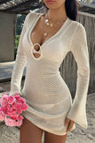 Ring-Detail Long Sleeve Dress