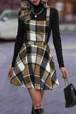 Plaid Pinafore Casual Dress