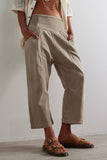 Relaxed-Fit Tie-Waist Denim Pants