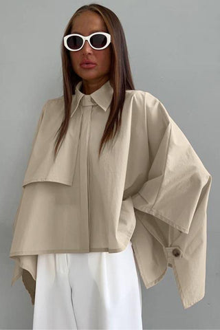 Versatile Oversized Cape Blouse