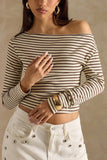 Striped Off-Shoulder T-Shirt