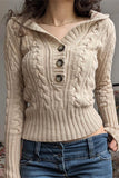 Button-Up Cable Knit Sweater