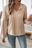 Tie-Neck Pleated Blouse