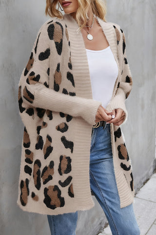 Open-Front Leopard Cardigan