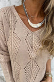 V-Neck Textured Knit Sweater
