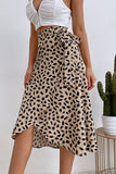 Wrap Skirt with Leaf Print