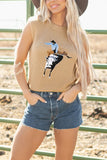 Western Cowboy Pattern Sleeveless Sweater