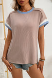 Stylish Short-Sleeve Ribbed T-Shirt
