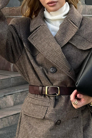 Double-Breasted Plaid Blazer