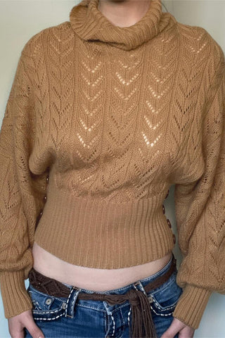 Turtleneck Knit Pattern Sweater