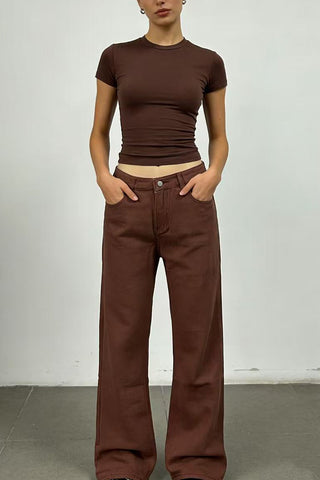 Classic Wide Leg Denim Pants