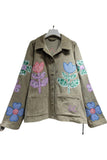 Floral Pattern Corduroy Jacket