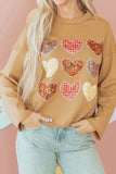 Heart Pattern Casual Sweatshirt