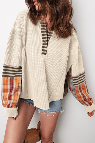 Plaid Patchwork Casual Top