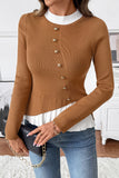 Buttoned Layered Sweater