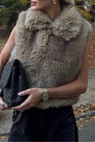 Sleeveless Faux Fur Vest