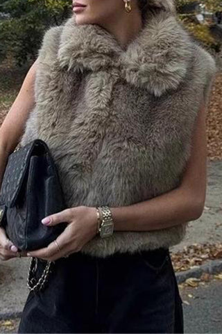 Sleeveless Faux Fur Vest