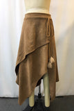 Draped Layered Asymmetric Midi Skirt