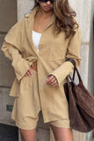Relaxed Button-Front Short Set