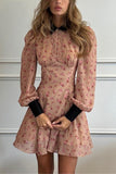 Floral Print Collared Mini Dress