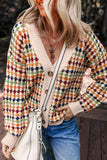 Chic Geometric Button-Up Cardigan