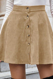 Button-Front A-Line Mini Skirt