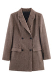 Double-Breasted Houndstooth Blazer
