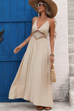 Halter Maxi Dress with Crochet Detail