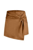 Asymmetric Ruched Wrap Skirt