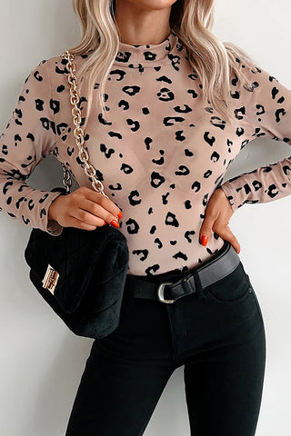 Chic Animal Print Bodysuit