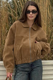 Zip-Front Casual Bomber Jacket