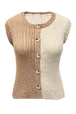 Two-Tone Sleeveless Sweater