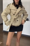 Buttoned Belted Jacket