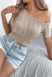 Off-Shoulder Knit T-Shirt
