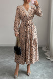 Polka Dot Midi Dress with Waist Tie