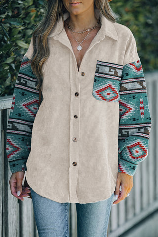 Patterned Button-Up Jacket