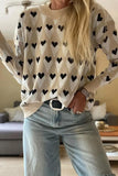 Geometric Heart Print Sweater