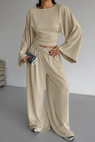 Wide-Sleeve Pants Set